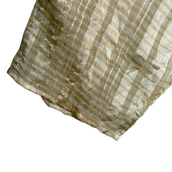 Chico’s Travelers Collection Beige Sheer Lace Crinkle Open-Front Tunic Size 2(L) - Picture 9 of 13